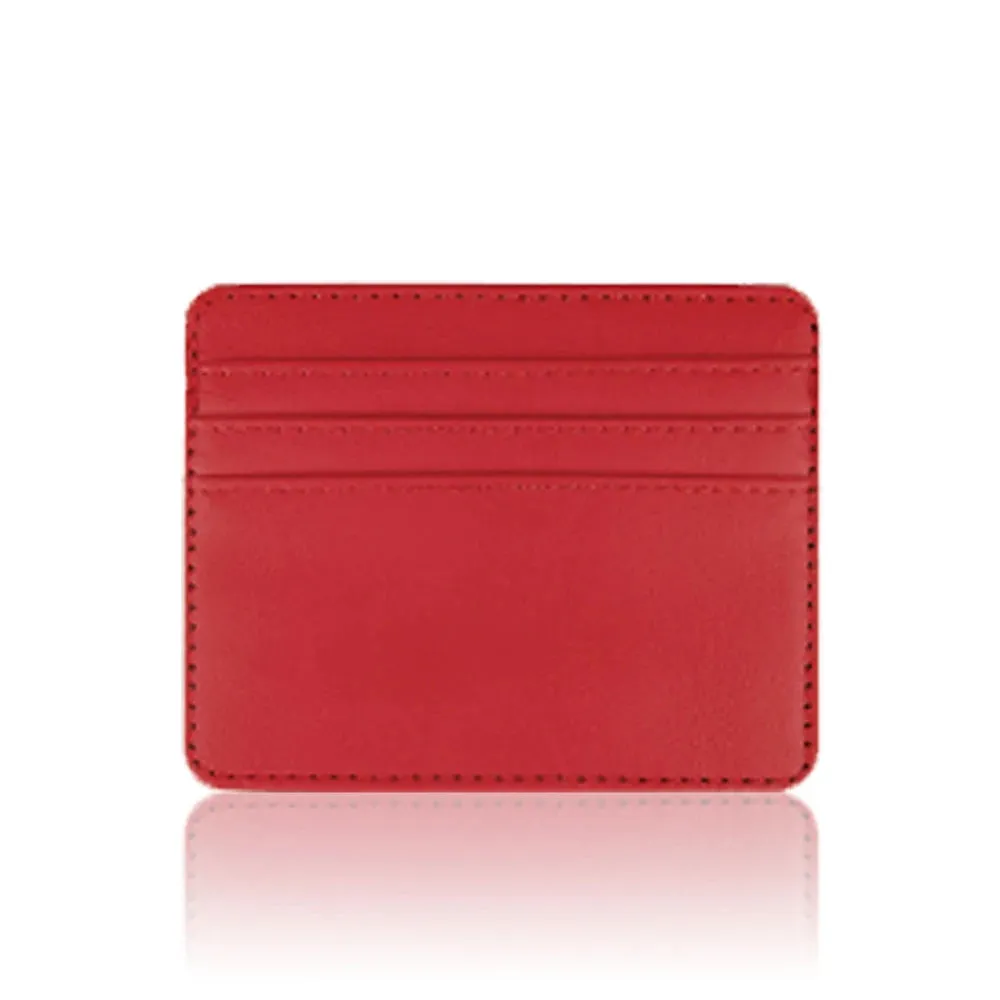Ultra-thin Leather Mini Wallet Slim Bank Credit Card Holder Men's Business Small ID Case For Women Purse 4 Slots Cardholder