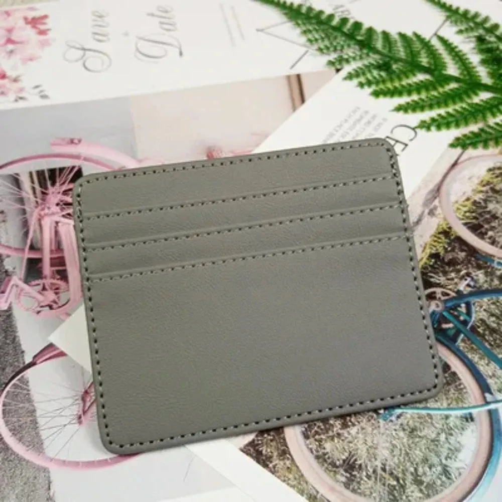 Ultra-thin Leather Mini Wallet Slim Bank Credit Card Holder Men's Business Small ID Case For Women Purse 4 Slots Cardholder