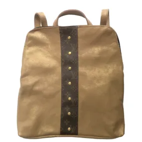 Upcycled Louis Vuitton Backpack in Bronze Leather  (Pre Made)