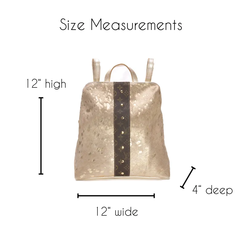Upcycled Louis Vuitton Backpack in Gold Cowhide Leather