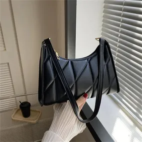 Vvsha Black Trendy Women Shoulder Bag Fashion Pu Handbags Crossbody Bags Small Handle Bags Shopper Clutch Purse