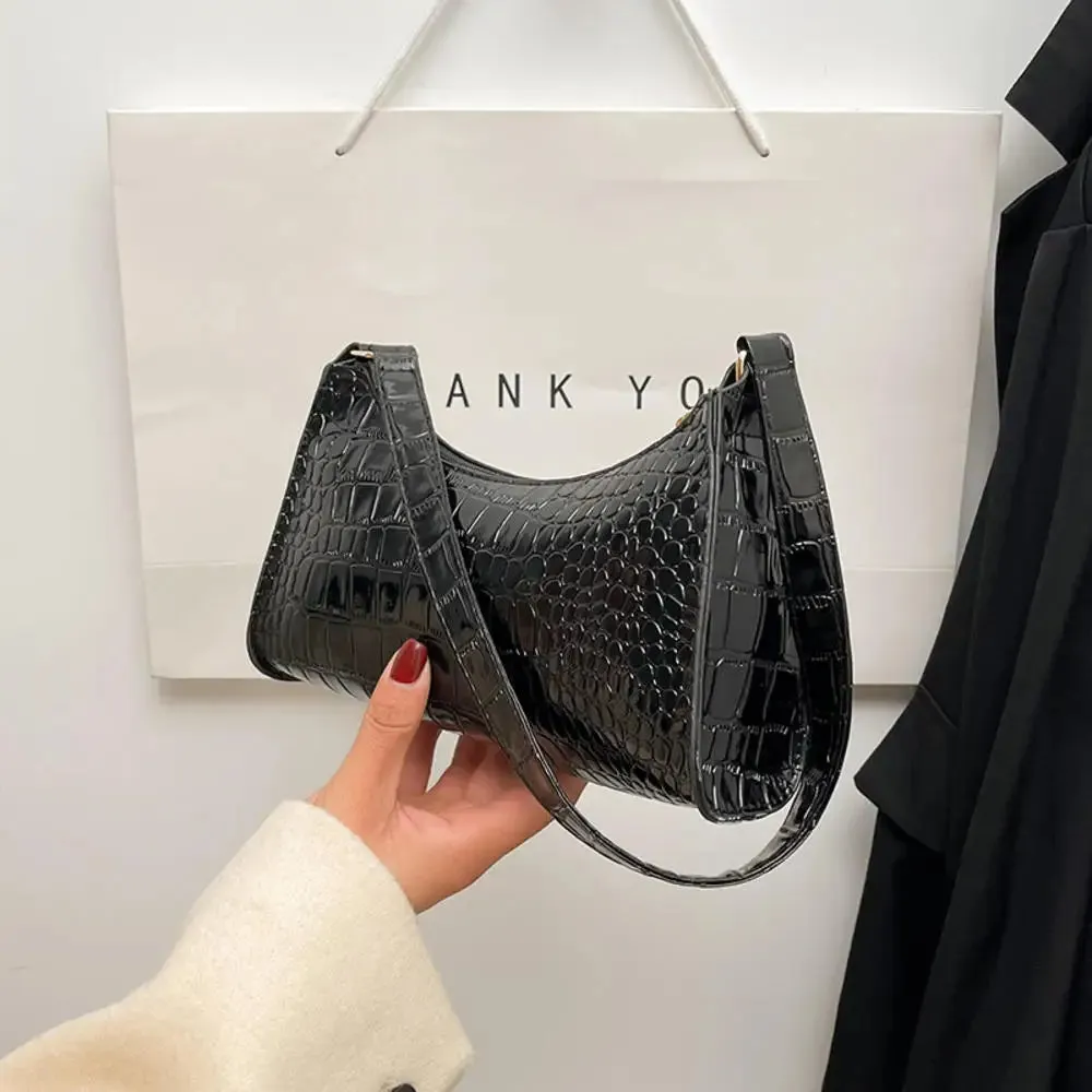 Vvsha Black Trendy Women Shoulder Bag Fashion Pu Handbags Crossbody Bags Small Handle Bags Shopper Clutch Purse