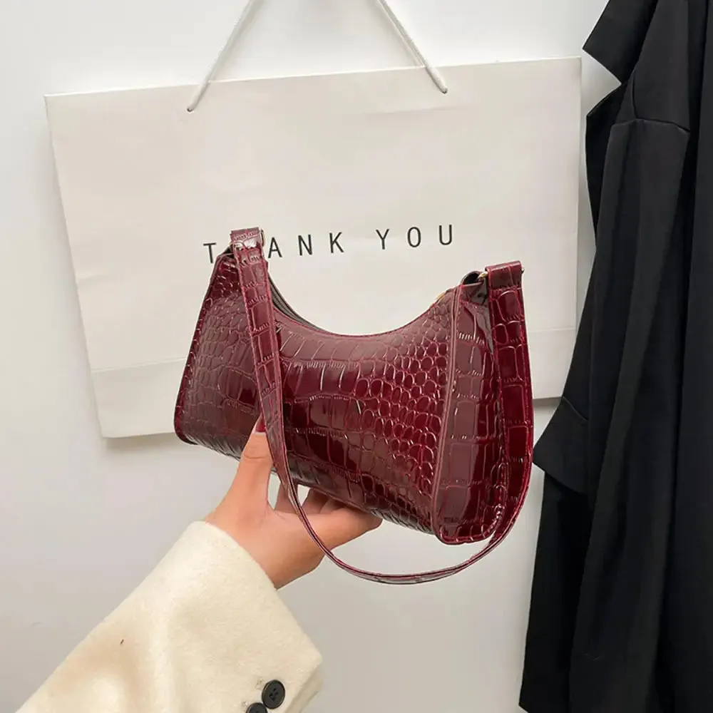 Vvsha Black Trendy Women Shoulder Bag Fashion Pu Handbags Crossbody Bags Small Handle Bags Shopper Clutch Purse