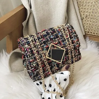 Vvsha  Female High Quality Shoulder Messenger Bags Autumn and Winter Style Red Pink Square Bag Elegant Ladies Shopping Purse