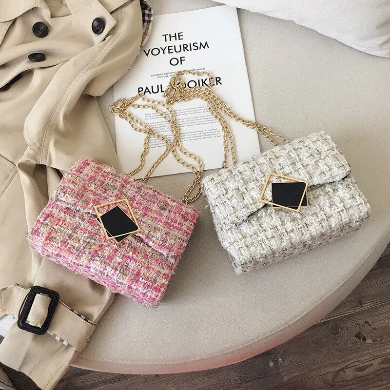 Vvsha  Female High Quality Shoulder Messenger Bags Autumn and Winter Style Red Pink Square Bag Elegant Ladies Shopping Purse