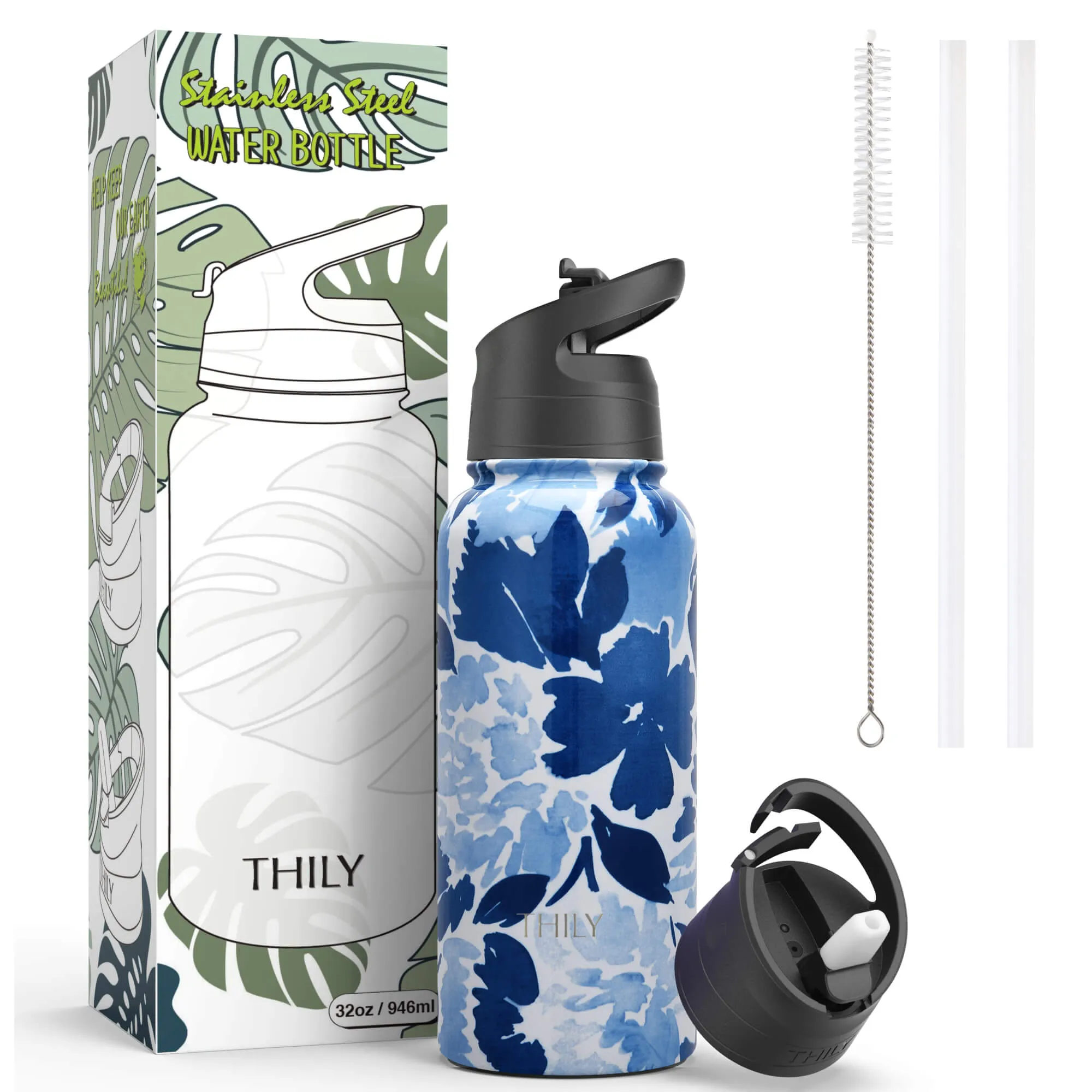 WATER BOTTLE | 32 OZ| BLUE MAPLE